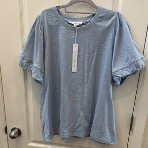 Jane and Delancey Sky Blue Puff Sleeve Tee